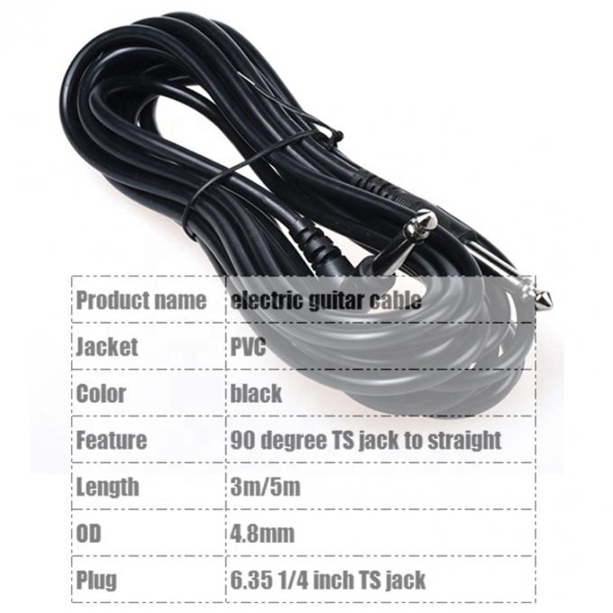 1M 3M 5M 耐久性 90度角直線 6.35mm 1/4 TS ジャック 楽器パッチ ギターケーブル 1