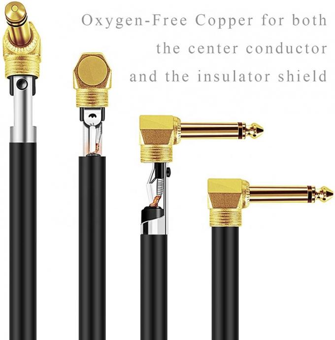 10FT 耐久性 青色 帯状 90 度 角直 1/4 TS ジャック 電気楽器 ギター パッチケーブル 2
