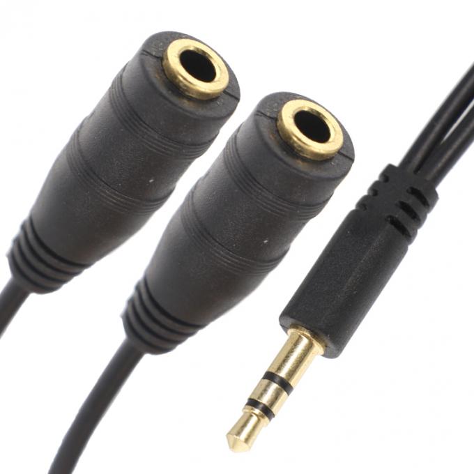 1 男性から2 女性 スプリット3.5mm ステレオ ジャック ヘッドフォン オーディオ Y スプリッターケーブル 0