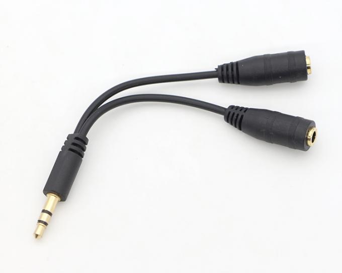 1 男性から2 女性 スプリット3.5mm ステレオ ジャック ヘッドフォン オーディオ Y スプリッターケーブル 4