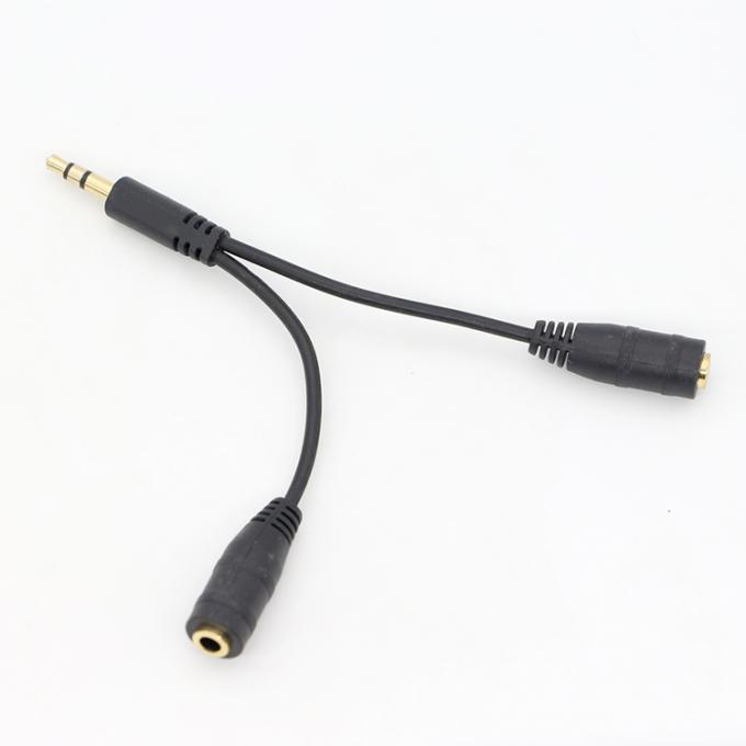 1 男性から2 女性 スプリット3.5mm ステレオ ジャック ヘッドフォン オーディオ Y スプリッターケーブル 3