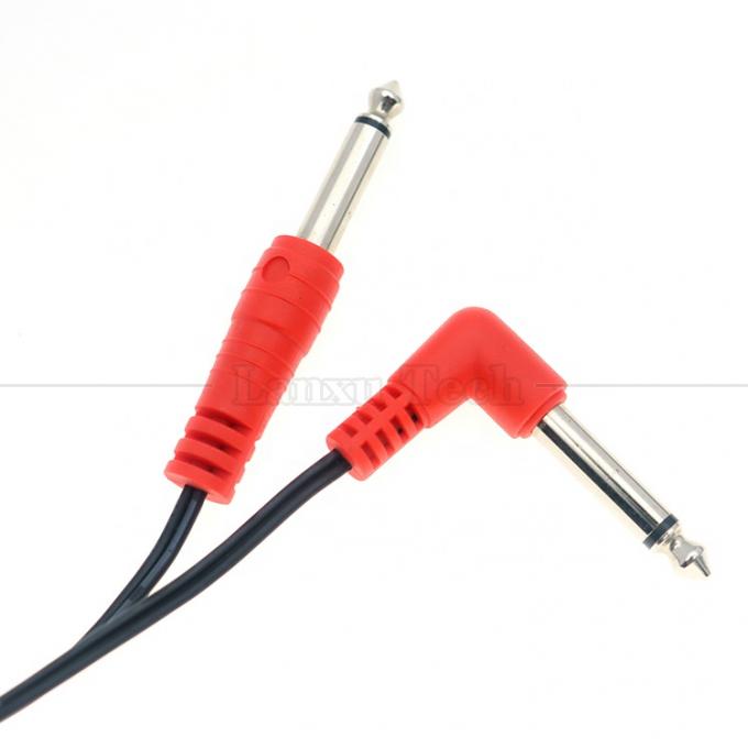 90 度 右角から直線 6.35mm TS ジャック ステレオ 音声ケーブル 3