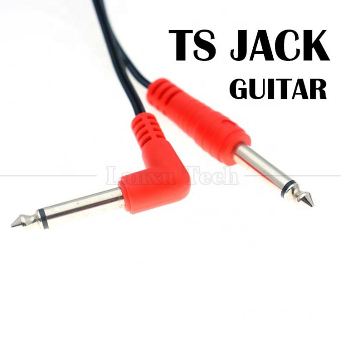 90 度 右角から直線 6.35mm TS ジャック ステレオ 音声ケーブル 1