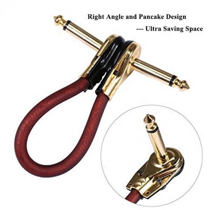 1/4インチ ゴールデン 右角 モノTS ジャック 楽器コード ギターパッチケーブル 4