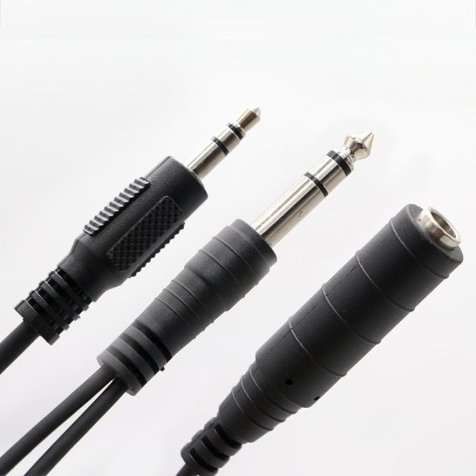スプリッタ 男性から女性 6.35mm 3.5mm TRS ジャック マイクロフォン オーディオケーブル 2