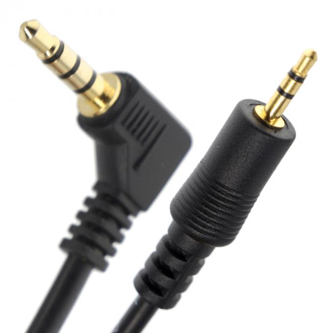 カスタム3ポール右角 2.5mm TRSから3.5mm Mono TRRS Auxステレオオーディオジャックケーブル 0