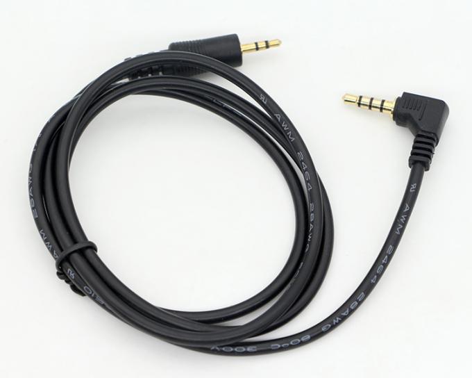 カスタム3ポール右角 2.5mm TRSから3.5mm Mono TRRS Auxステレオオーディオジャックケーブル 4