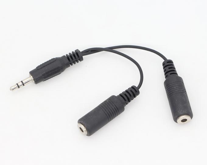 カスタム 3.5mm ジャック 1 男性から2 女性 Y スプリッター ヘッドフォン ジャック マイク PC オーディオ TRS スプリッターケーブル 0
