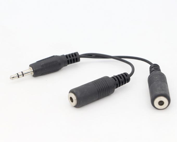 カスタム 3.5mm ジャック 1 男性から2 女性 Y スプリッター ヘッドフォン ジャック マイク PC オーディオ TRS スプリッターケーブル 5