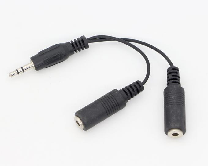 カスタム 3.5mm ジャック 1 男性から2 女性 Y スプリッター ヘッドフォン ジャック マイク PC オーディオ TRS スプリッターケーブル 4