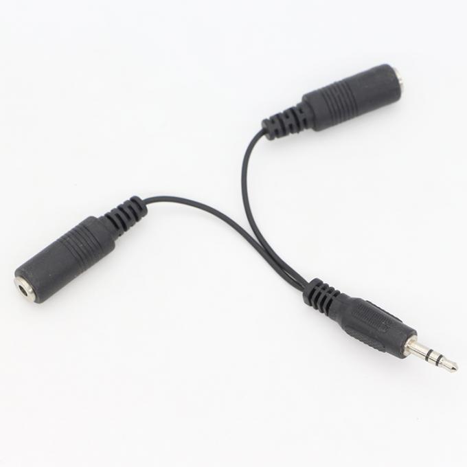 カスタム 3.5mm ジャック 1 男性から2 女性 Y スプリッター ヘッドフォン ジャック マイク PC オーディオ TRS スプリッターケーブル 6