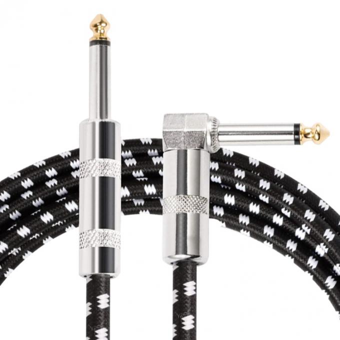 OEM 1M 1/4 インチ 6.35mm TS 右角 楽器 アクセサリー バス 増幅器 ペダル ギター ジャック パッチケーブル 1