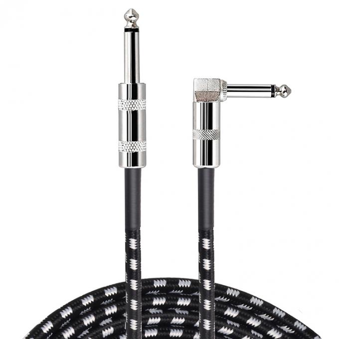 OEM 1M 1/4 インチ 6.35mm TS 右角 楽器 アクセサリー バス 増幅器 ペダル ギター ジャック パッチケーブル 4
