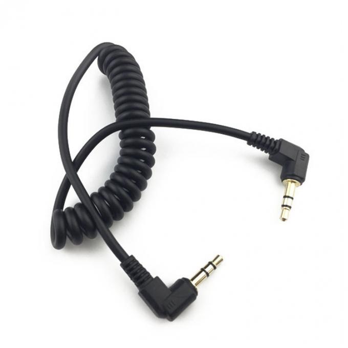 90度 男性から男性 3.5mm ジャック 巻き式ヘッドフォン ステレオオックス オーディオ拡張ケーブル 1