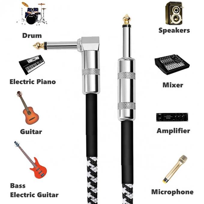 耐久性 帯状 右角から直角 3M 10FT 1/4 インチ TS ジャック 音楽楽器 電動ギターケーブル 0