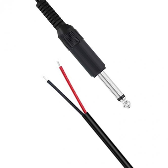 6.35mm 1/4インチTS 2Ploes ジャック モノ 男性 音声プラグ 裸のワイヤ オープンエンドケーブル マイク 1