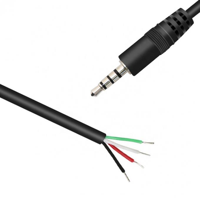 カスタム 4 ポール TRRS 3.5mm ステレオオーディオ ジャック ストリップされたピッグテール 缶詰付き 裸のワイヤエンドケーブル 3