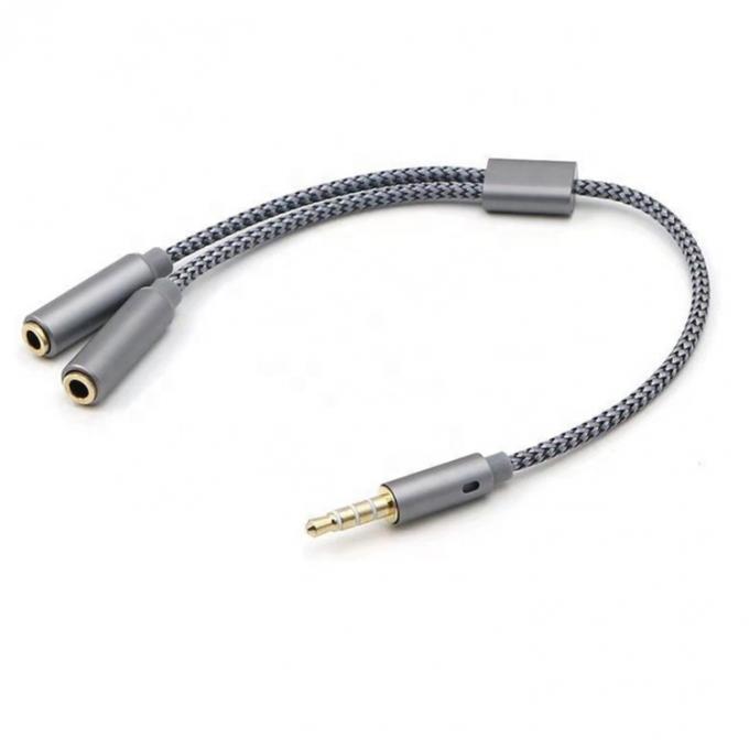 1 入力 2 出力 Y 形 3.5mm AUX ステレオ オーディオ マイク ヘッドフォン スプリッター アダプタケーブル 1