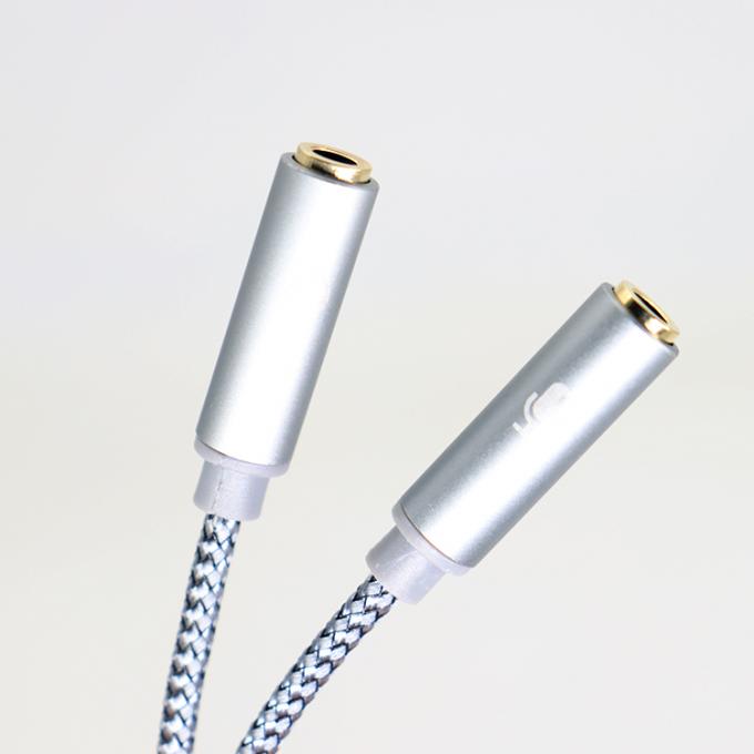 1 入力 2 出力 Y 形 3.5mm AUX ステレオ オーディオ マイク ヘッドフォン スプリッター アダプタケーブル 5