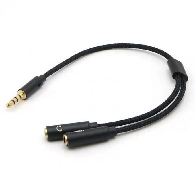 1 入力 2 出力 Y 形 3.5mm AUX ステレオ オーディオ マイク ヘッドフォン スプリッター アダプタケーブル 2