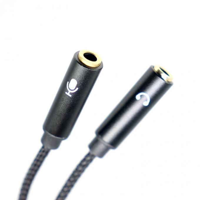 1 入力 2 出力 Y 形 3.5mm AUX ステレオ オーディオ マイク ヘッドフォン スプリッター アダプタケーブル 3