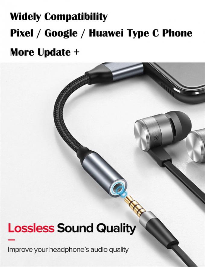 高互換性のあるDAC USBタイプCからAUX3.5mmオーディオケーブルアダプタ 4