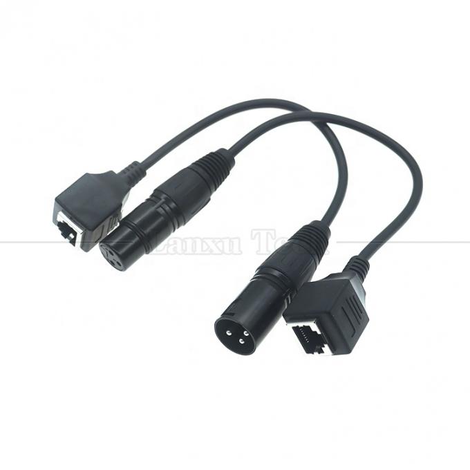 XLR 3ピンポール 男性 女性からRJ45 女性 Cat5ネットワークイーサネットアダプターケーブル Led Audio DMX CONコントローラ 1