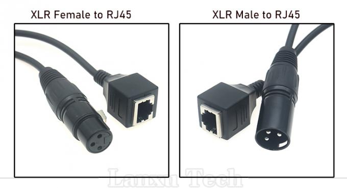 XLR 3ピンポール 男性 女性からRJ45 女性 Cat5ネットワークイーサネットアダプターケーブル Led Audio DMX CONコントローラ 0