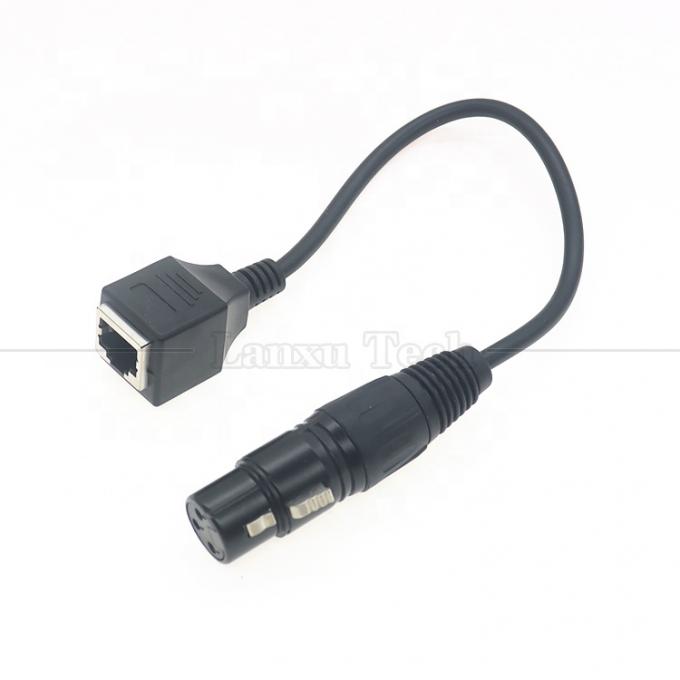 XLR 3ピンポール 男性 女性からRJ45 女性 Cat5ネットワークイーサネットアダプターケーブル Led Audio DMX CONコントローラ 4