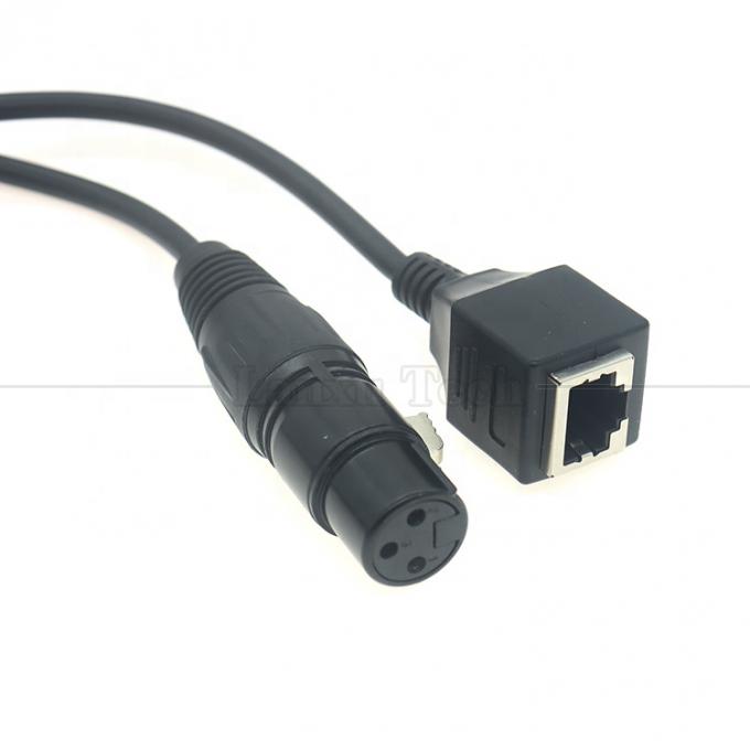 XLR 3ピンポール 男性 女性からRJ45 女性 Cat5ネットワークイーサネットアダプターケーブル Led Audio DMX CONコントローラ 3