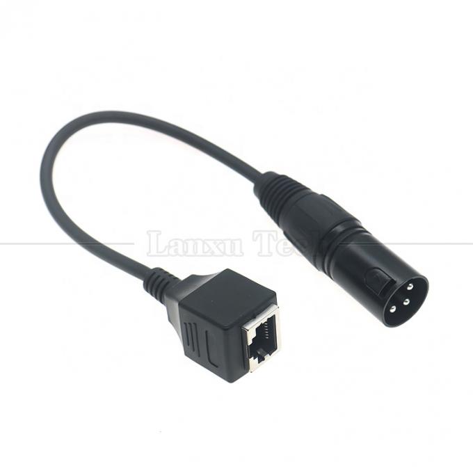 XLR 3ピンポール 男性 女性からRJ45 女性 Cat5ネットワークイーサネットアダプターケーブル Led Audio DMX CONコントローラ 5