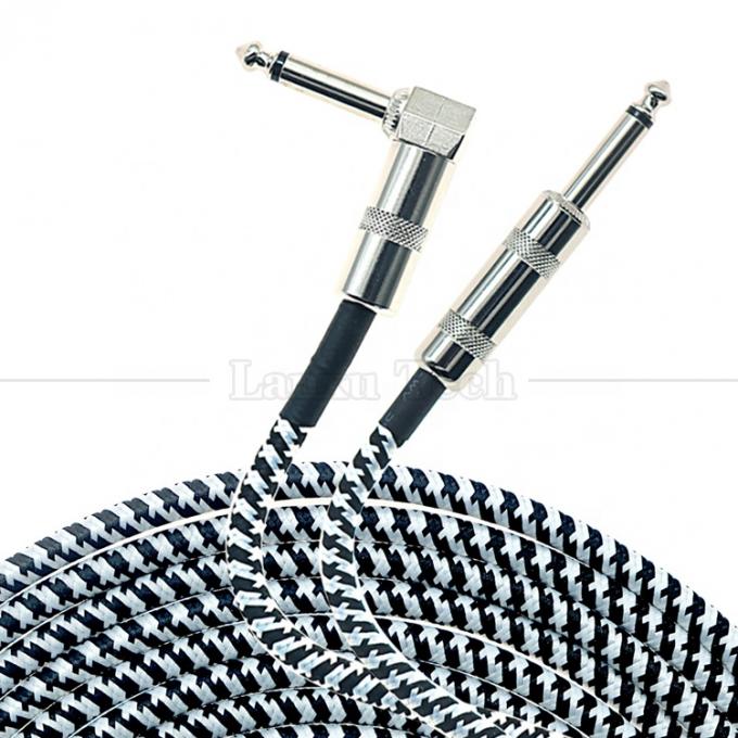 3M 右角編み金属 6.35mm 1/4 TS ジャック オーディオ 電気ギター エフェクト 楽器 バスアンプ パッチ リードケーブル 1