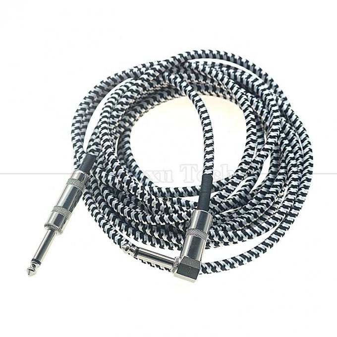 3M 右角編み金属 6.35mm 1/4 TS ジャック オーディオ 電気ギター エフェクト 楽器 バスアンプ パッチ リードケーブル 2