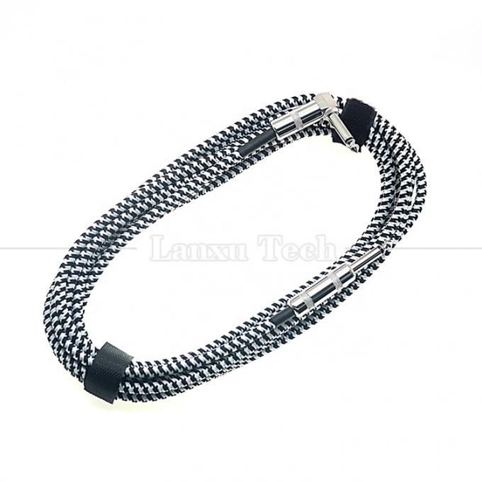 3M 右角編み金属 6.35mm 1/4 TS ジャック オーディオ 電気ギター エフェクト 楽器 バスアンプ パッチ リードケーブル 6