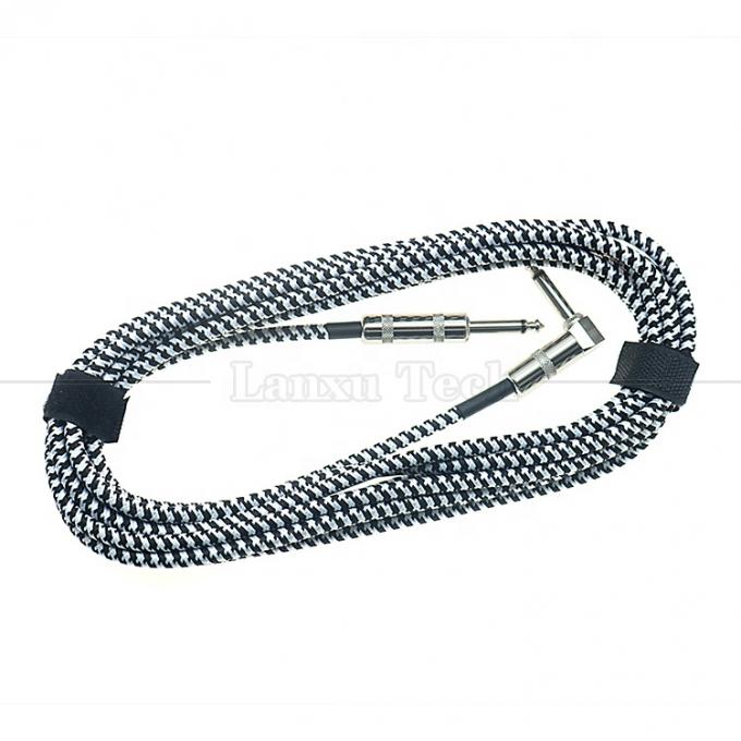 3M 右角編み金属 6.35mm 1/4 TS ジャック オーディオ 電気ギター エフェクト 楽器 バスアンプ パッチ リードケーブル 5