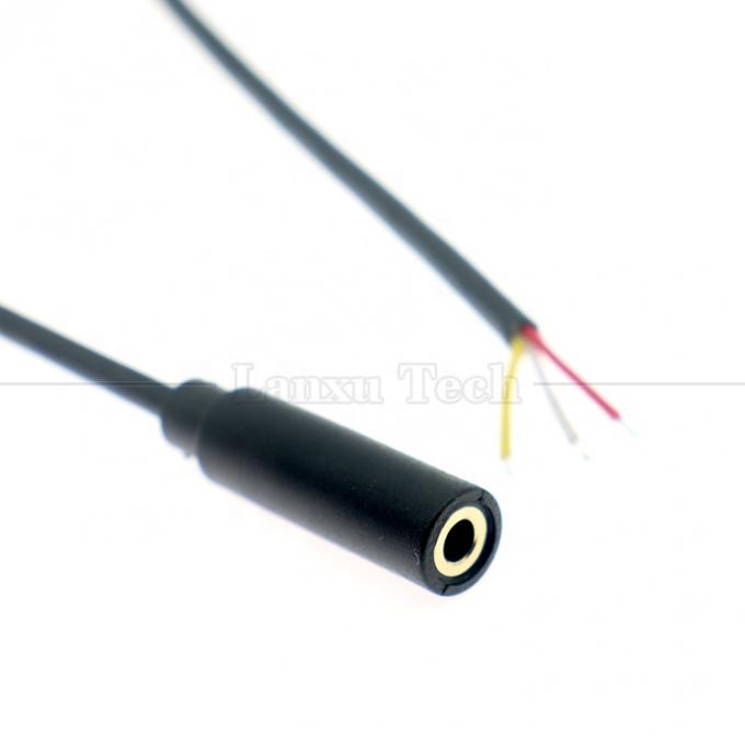 カスタマイズされた3.5mm TRS 3ポール シールド・オーディオ・ジャック 女性から開ける 剥がれた 缶詰付き 裸の端線ケーブル 2