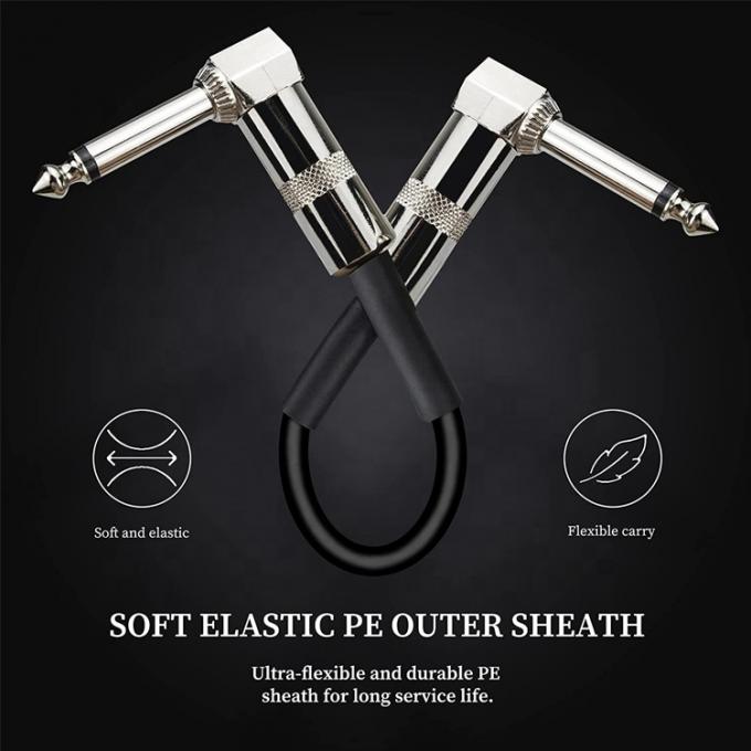 1/4 TS ジャック 電動 帯状 ペダル ギター パッチ リード ステレオ 楽器 ケーブル 1