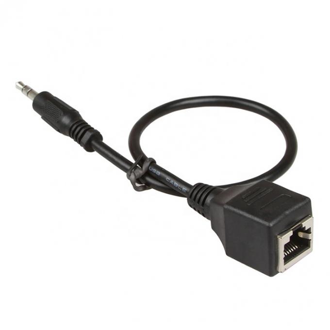3.5mmステレオオーディオジャックからRJ45 女性ソケット Cat5 Cat6 Cat7 イーサネット拡張ケーブル 2