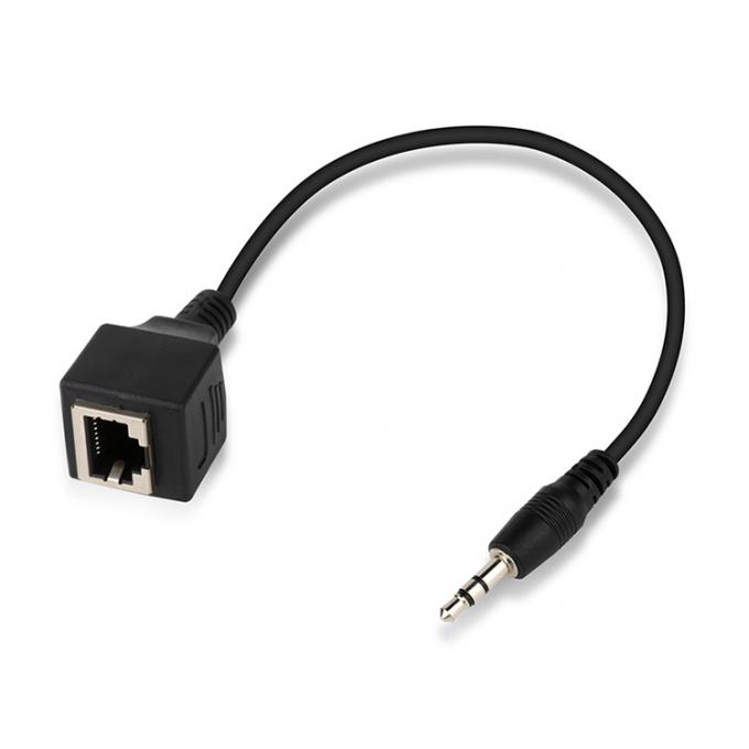 3.5mmステレオオーディオジャックからRJ45 女性ソケット Cat5 Cat6 Cat7 イーサネット拡張ケーブル 1