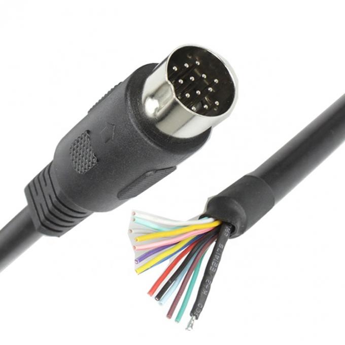 カスタム 1M 2M シールド 13 PIN Din コンネクタをオープンワイヤのピグテールケーブルに 1