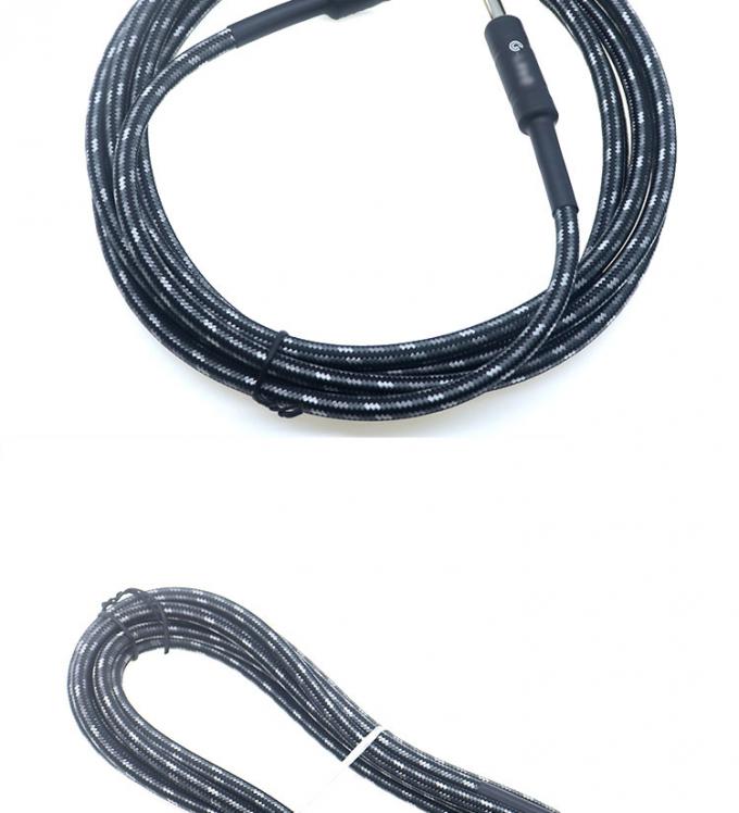 L形 90度 右角から直角 耐久性のある帯織ジャケット 6.35mm Ts ジャック 楽器 電気ギター パッチ オーディオケーブル 1