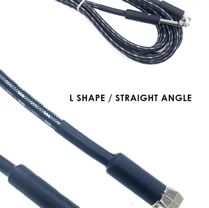 L形 90度 右角から直角 耐久性のある帯織ジャケット 6.35mm Ts ジャック 楽器 電気ギター パッチ オーディオケーブル 2