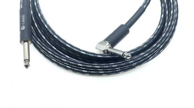 L形 90度 右角から直角 耐久性のある帯織ジャケット 6.35mm Ts ジャック 楽器 電気ギター パッチ オーディオケーブル 5