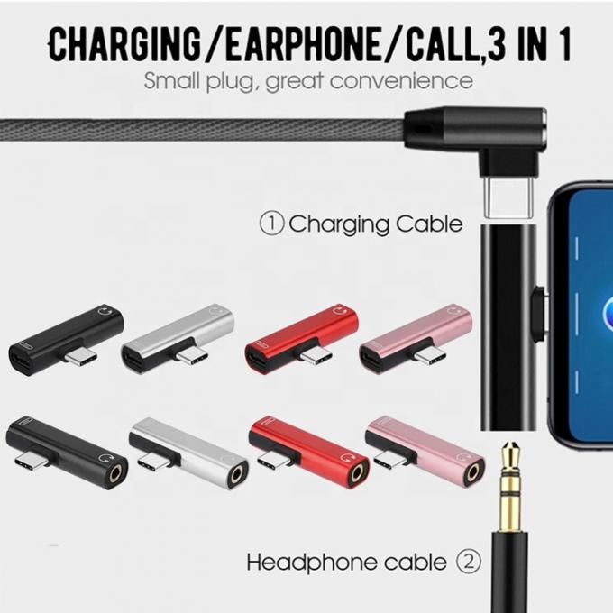 2 in 1 USB Type C から 3.5mm ジャック PD 充電 ヘッドフォン オーディオ アダプタ 1