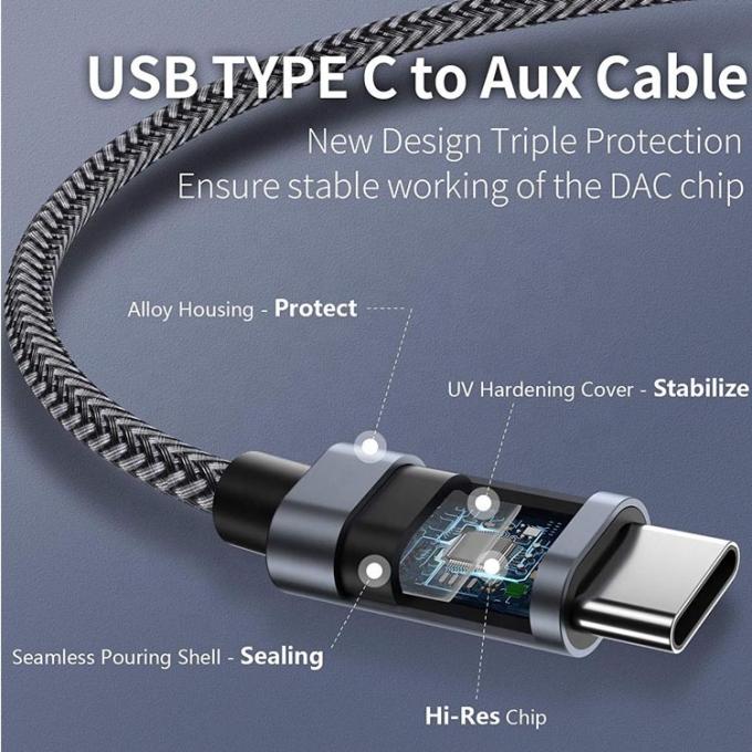 DAC USBタイプCから3.5mmオーディオジャック 男性ケーブル AUX ヘッドフォン ドングル アダプター Pixel Google 1