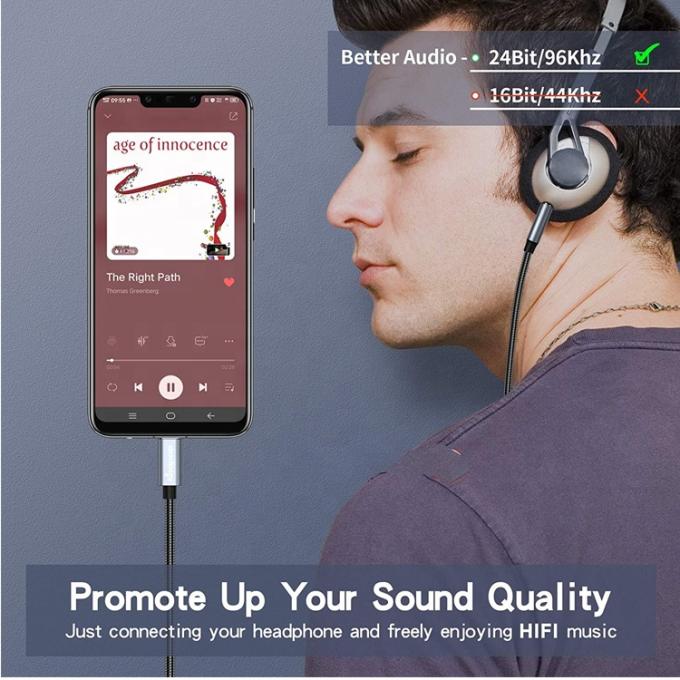 DAC USBタイプCから3.5mmオーディオジャック 男性ケーブル AUX ヘッドフォン ドングル アダプター Pixel Google 3