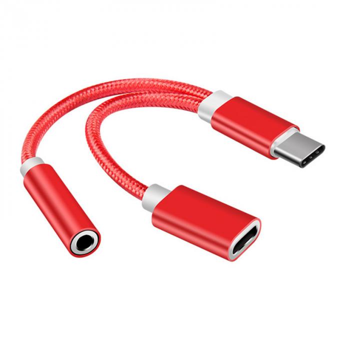 2 in 1 C型から3.5mmの充電器 ヘッドフォン オーディオ ジャック USB Cケーブル ポータブル C型から3.5mmのコネクタ アダプター 1
