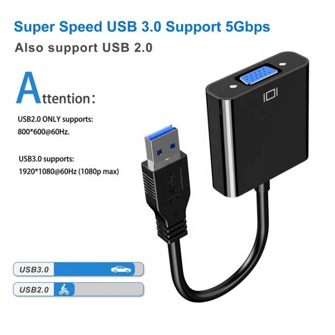 マルチディスプレイビデオコンバーター USB 3.0 から VGA アダプター PC ラップトップ モニター プロジェクター HDTV 1