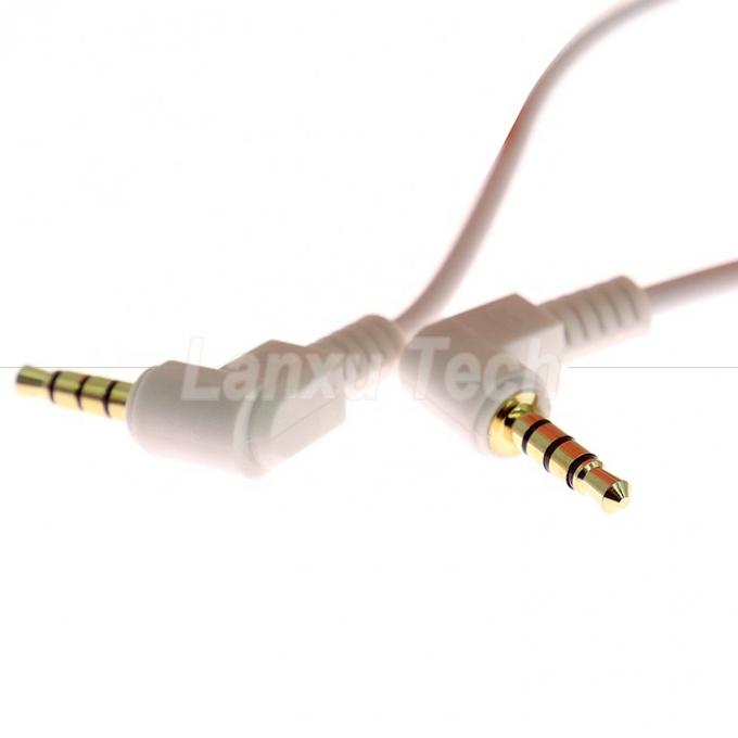 90度角 男性から男性 3.5mm 3 4ポール TRS TRRS モノマイク ステレオオーディオ ジャック パッチ アダプター ヘッドフォン用ケーブル 1