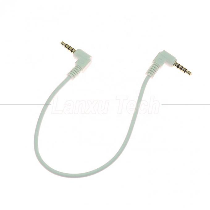 90度角 男性から男性 3.5mm 3 4ポール TRS TRRS モノマイク ステレオオーディオ ジャック パッチ アダプター ヘッドフォン用ケーブル 0